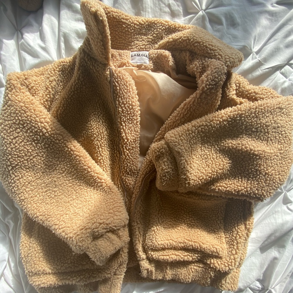 I. Am. GIA. Beige Teddy Coat